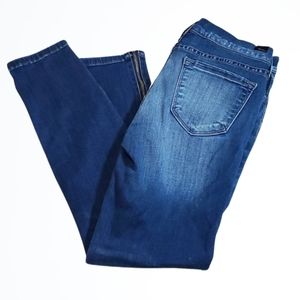KanCan Lower Rise Skinny Stretch Blue Jeans w Ankle Zippers Size 28 Waist 28 In